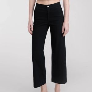 Oak + Fort Cropped Twill Wide Leg Pants - Size XS
